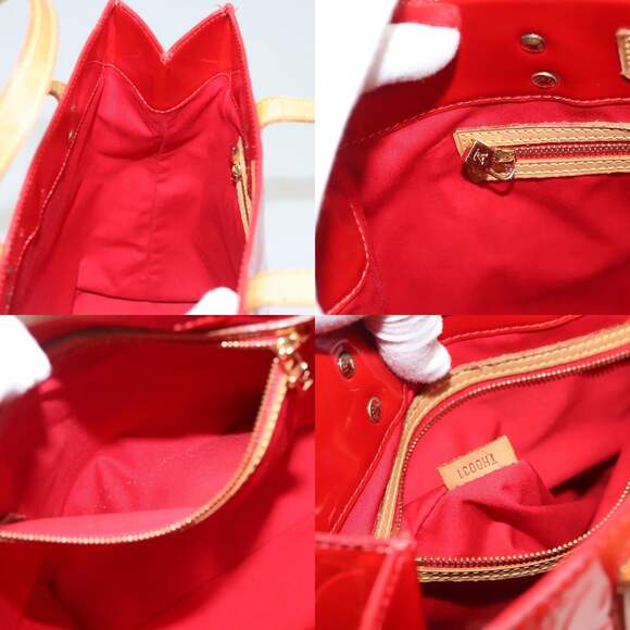 LOUIS VUITTON Monogram Vernis Reade MM Hand Bag Red Rouge M91086 - Picture 12 of 12